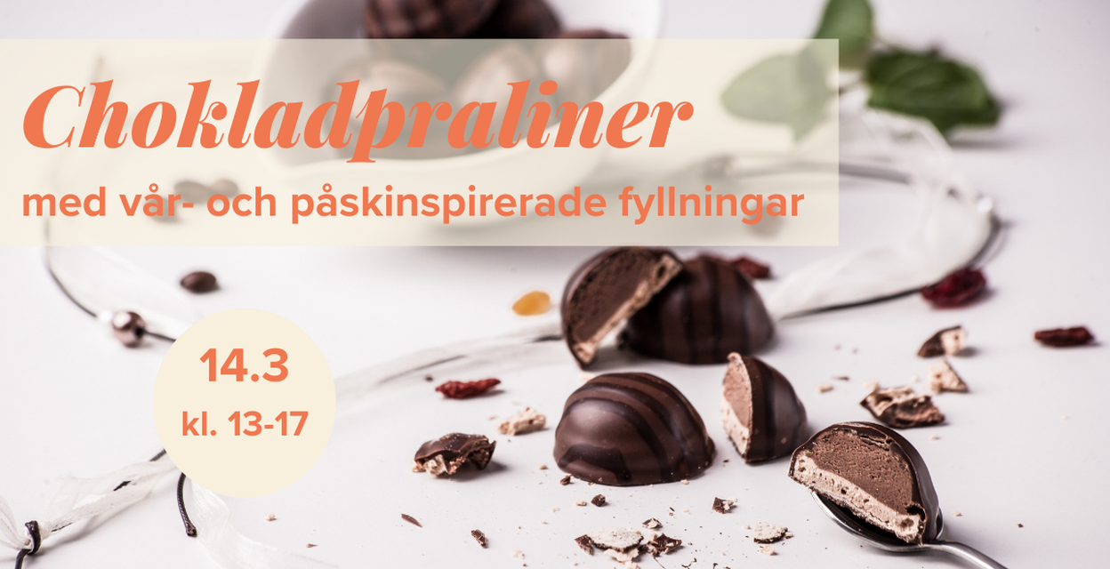 Vi gör praliner med olika fyllningar. 